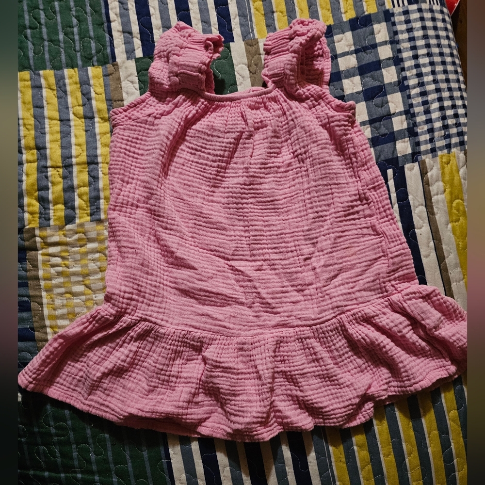 Pink Ruffled Sleeveless Dress